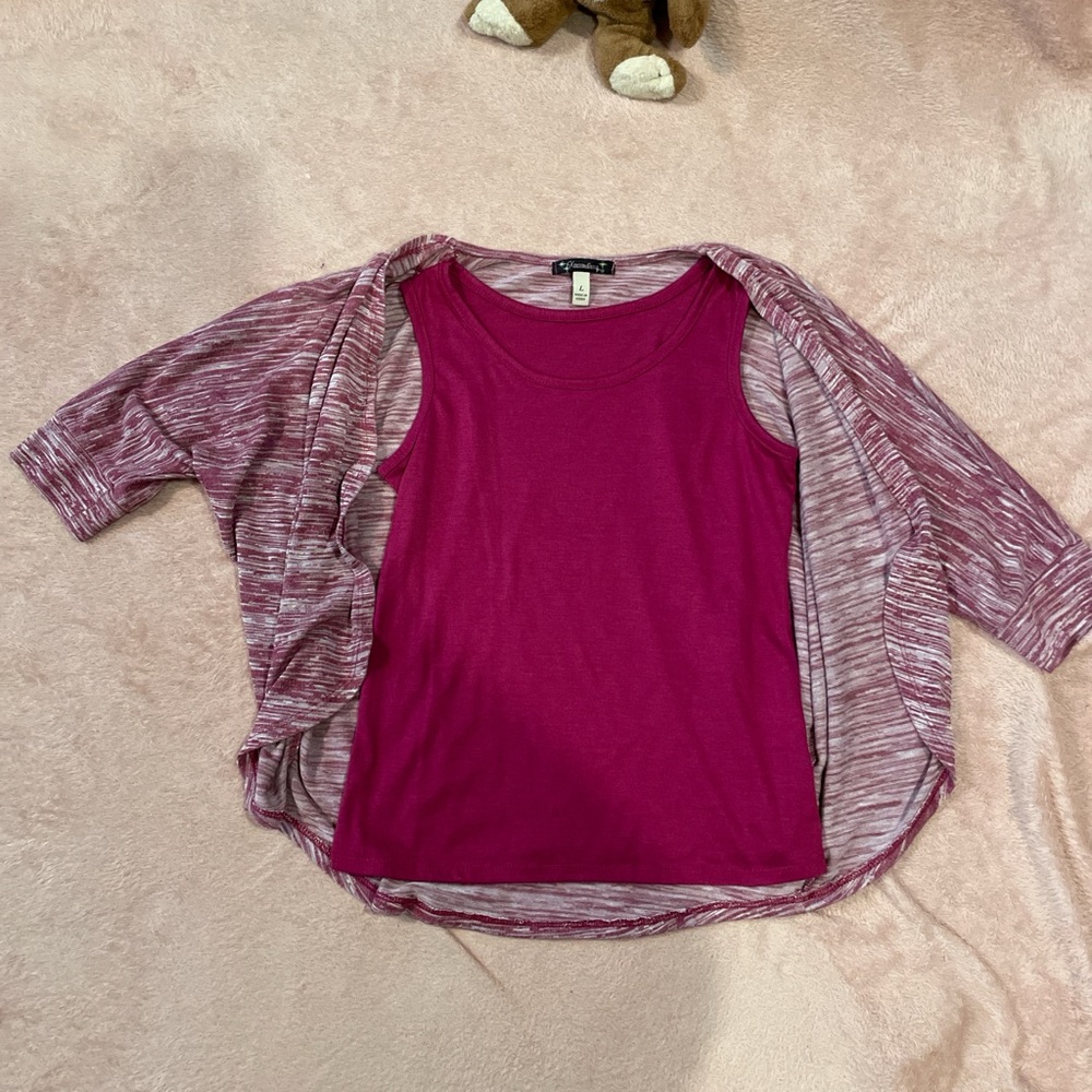 Pink Striped Cardigan with Inner Top - Picture 5 of 6